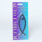 Auto Emblem Sticker: Silver Fish/Cross Large