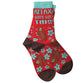 Bless My Sole Crew Socks: Relax Sloth, Red