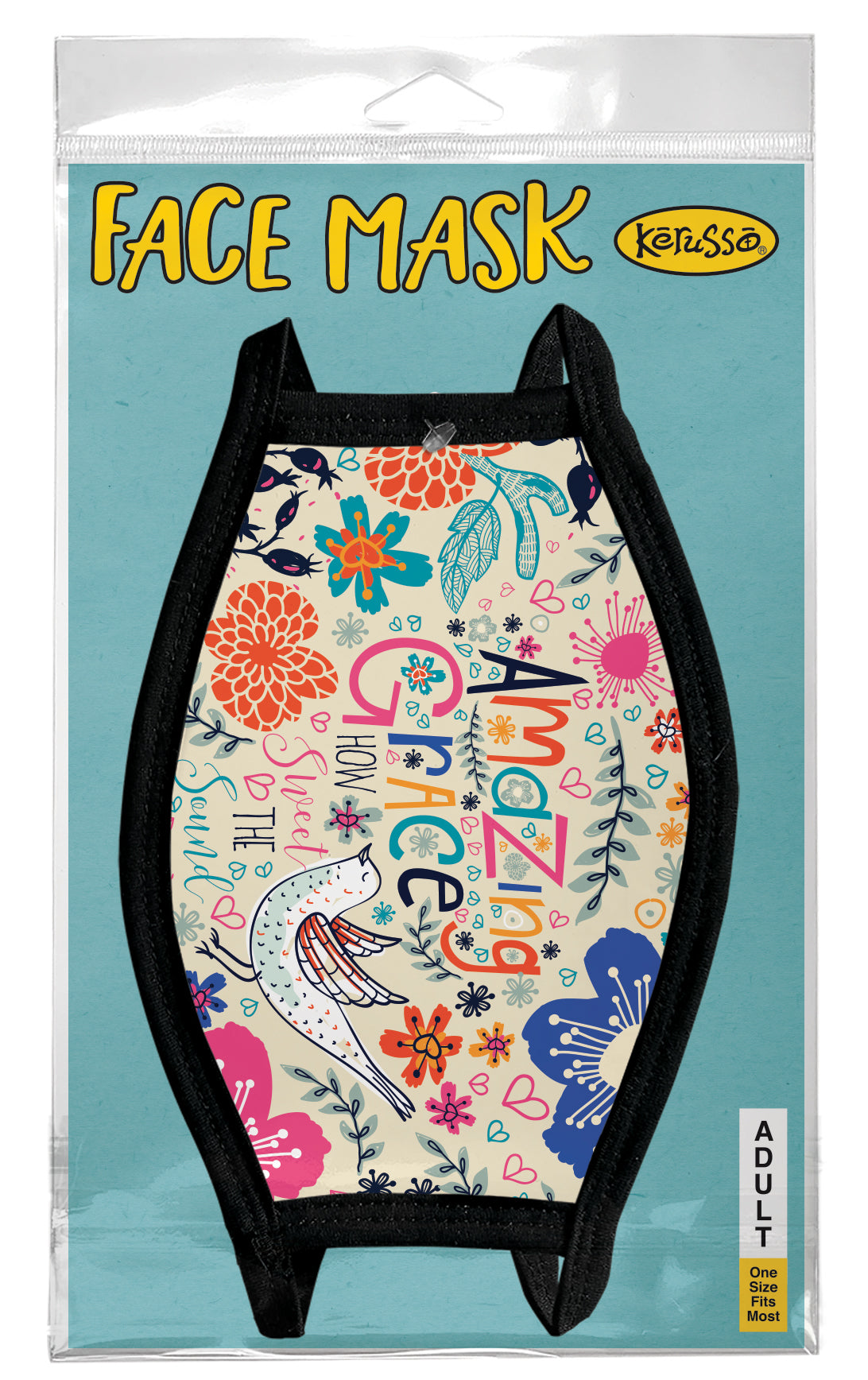 Face Mask: Amazing Grace, Lining 100% Ringspun Cotton, Outer 100% Polyester