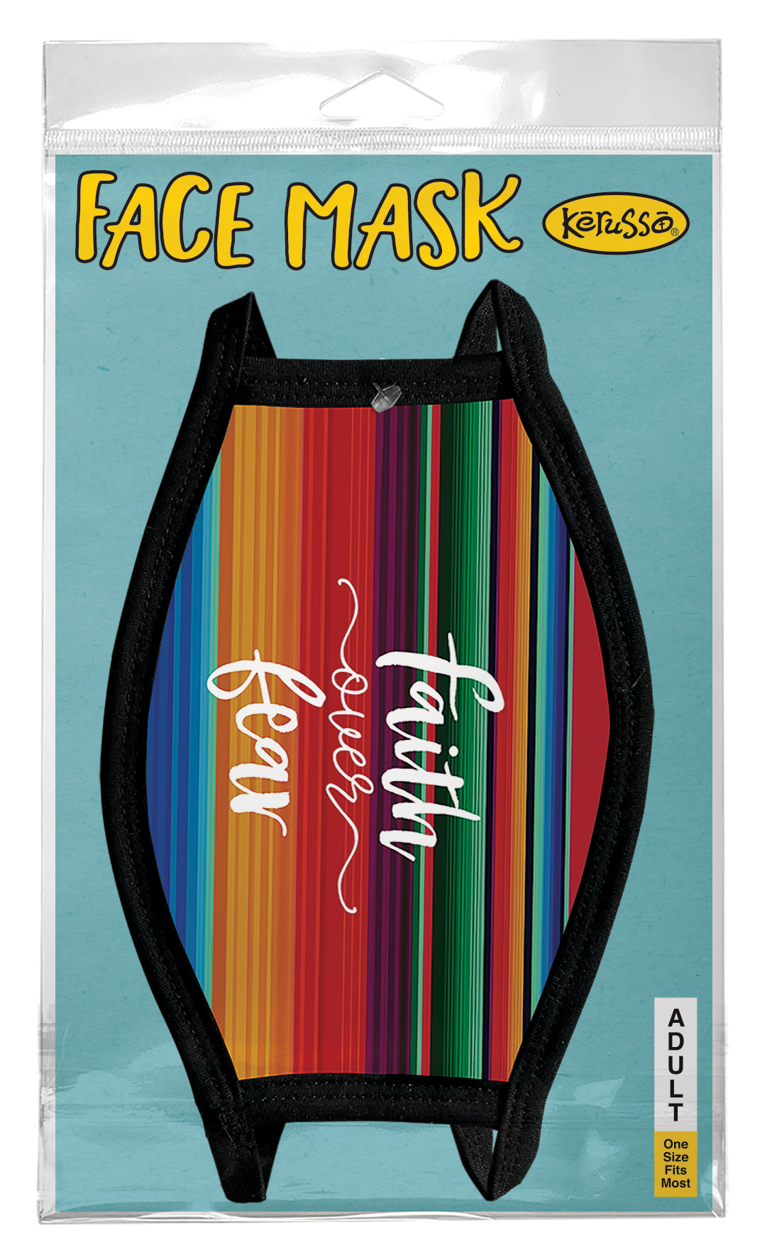 Face Mask: Faith Over Fear, Lining 100% Ringspun Cotton, Outer 100% Polyester