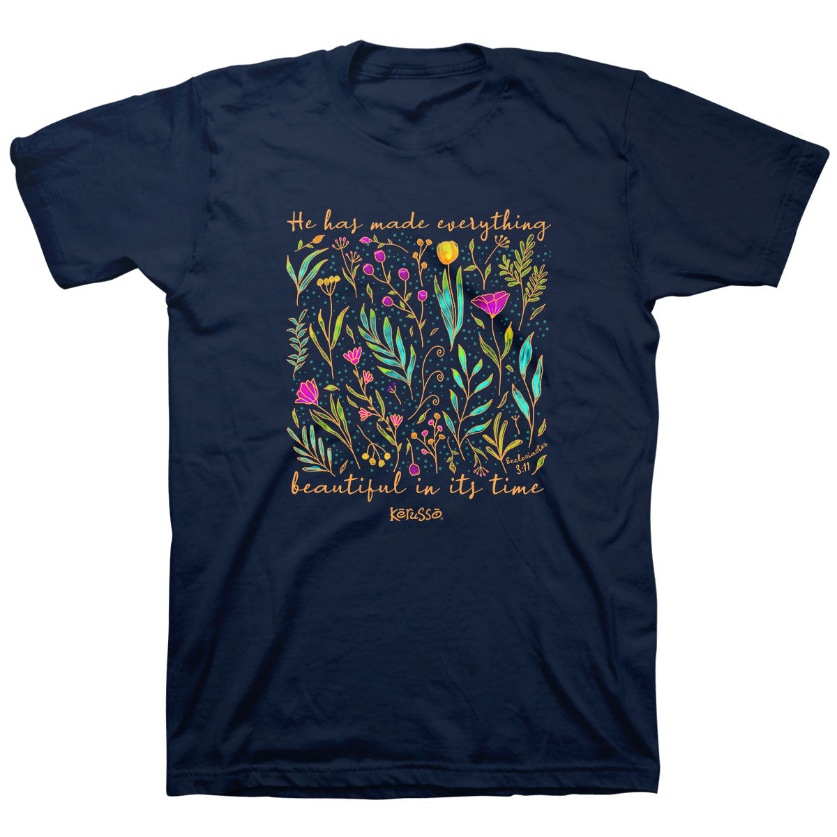 Womens T-Shirt:  Everything Beautiful, Large, Navy