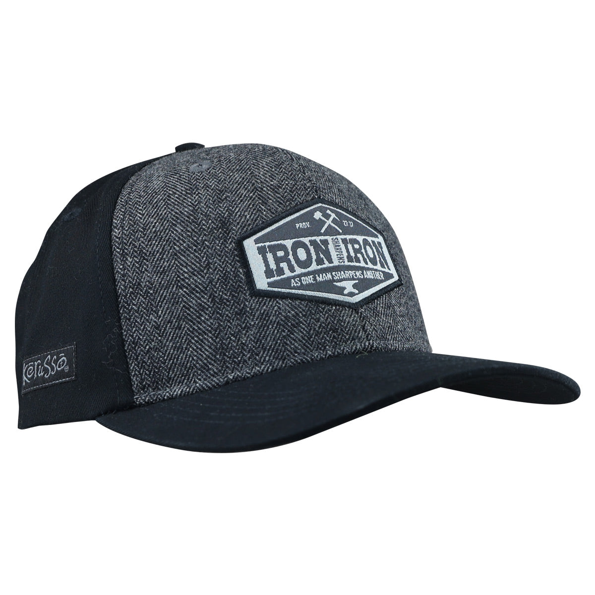 Mens Cap: Iron Sharpens Iron, One Size Fits Most, Black/Grey