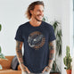 T-Shirt:  Wings Like Eagles Crest, Large, Denim Heather