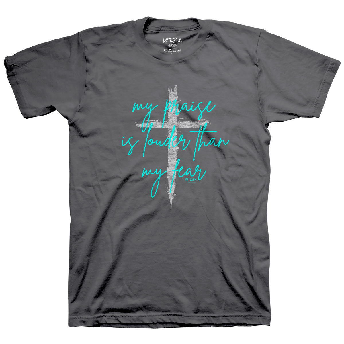 Womens T-Shirt:  Praise Is Louder, Medium, Charcoal