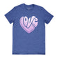 Grace & Truth Womens T-Shirt:  Love Heart, X-Large, Retro Heather Royal