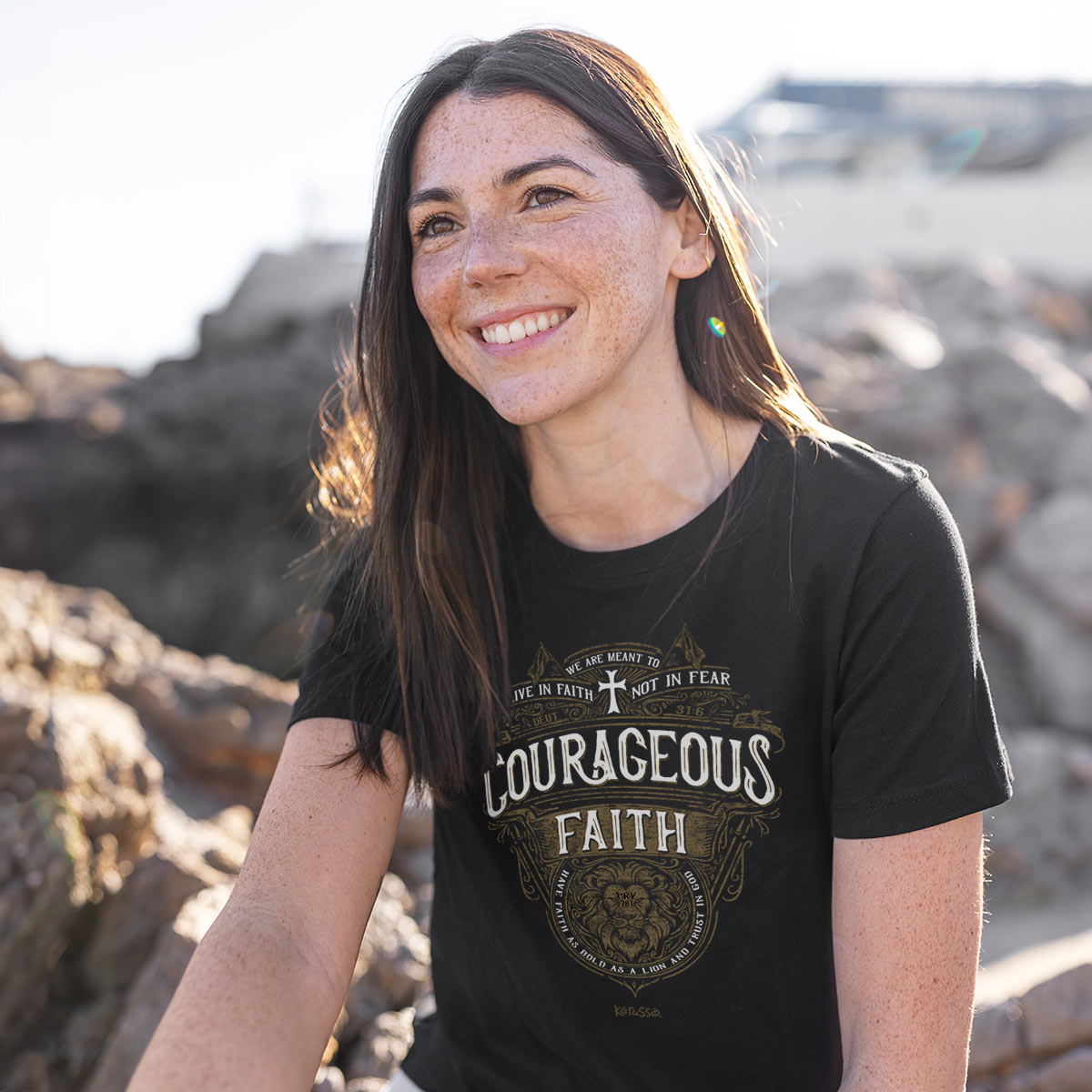 T-Shirt:  Courageous Faith, 2X-Large, Black