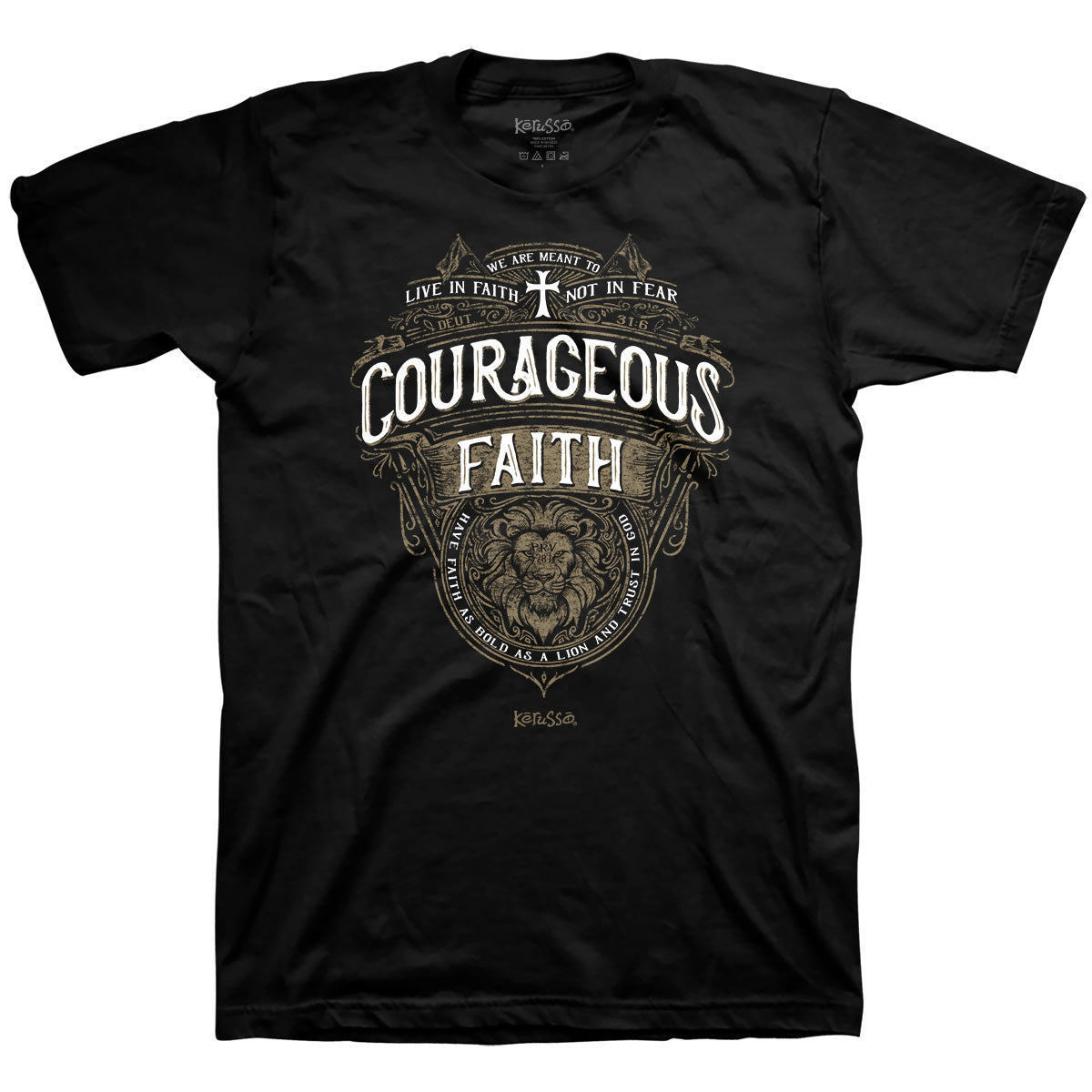T-Shirt:  Courageous Faith, 3X-Large, Black