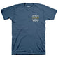 T-Shirt:  The Person Behind Me, Large, Indigo Blue