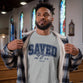 T-Shirt:  Saved By Grace, 4X-Large, Ash