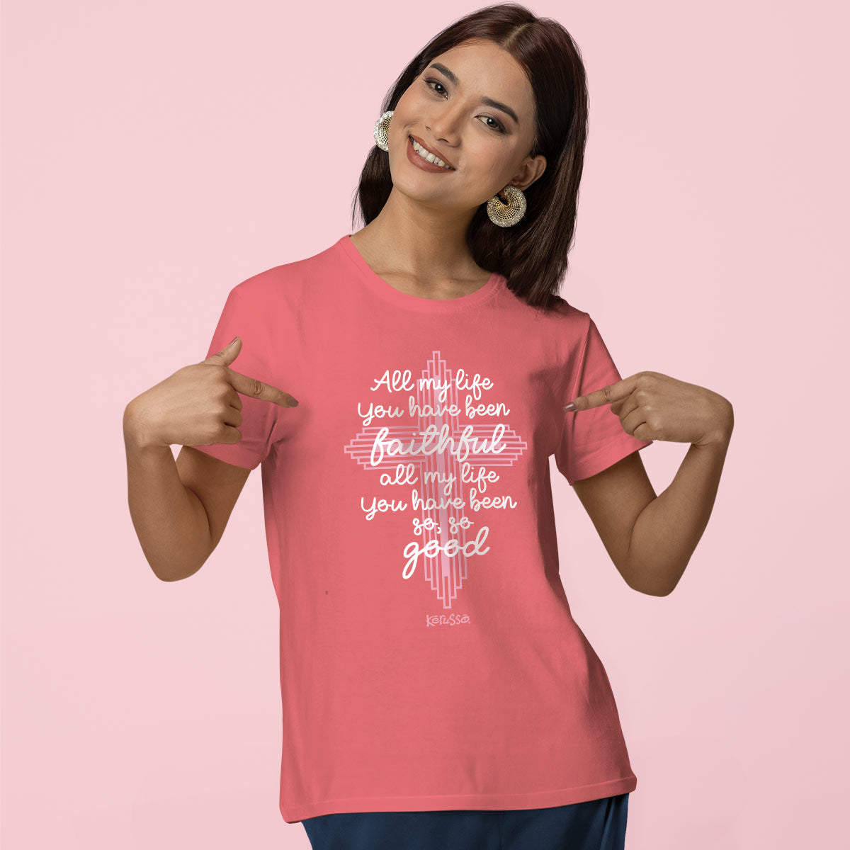 Womens T-Shirt:  So So Good, Small, Coral Silk