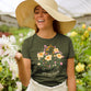 Womens T-Shirt:  You Are Loved Bouquet, Small, Military Green