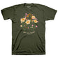 Womens T-Shirt:  You Are Loved Bouquet, Medium, Military Green