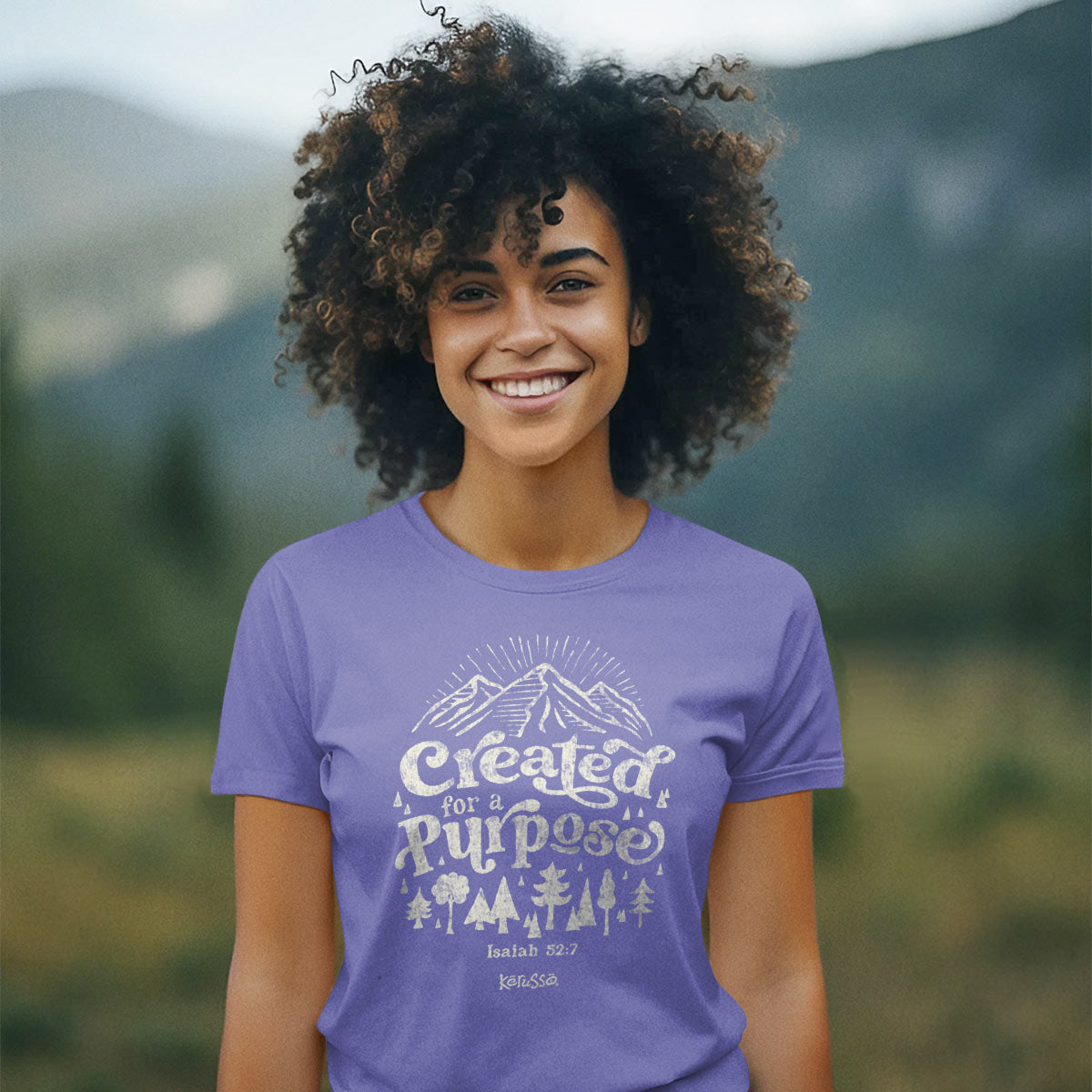 Womens T-Shirt:  Created For A Purpose, Medium, Violet