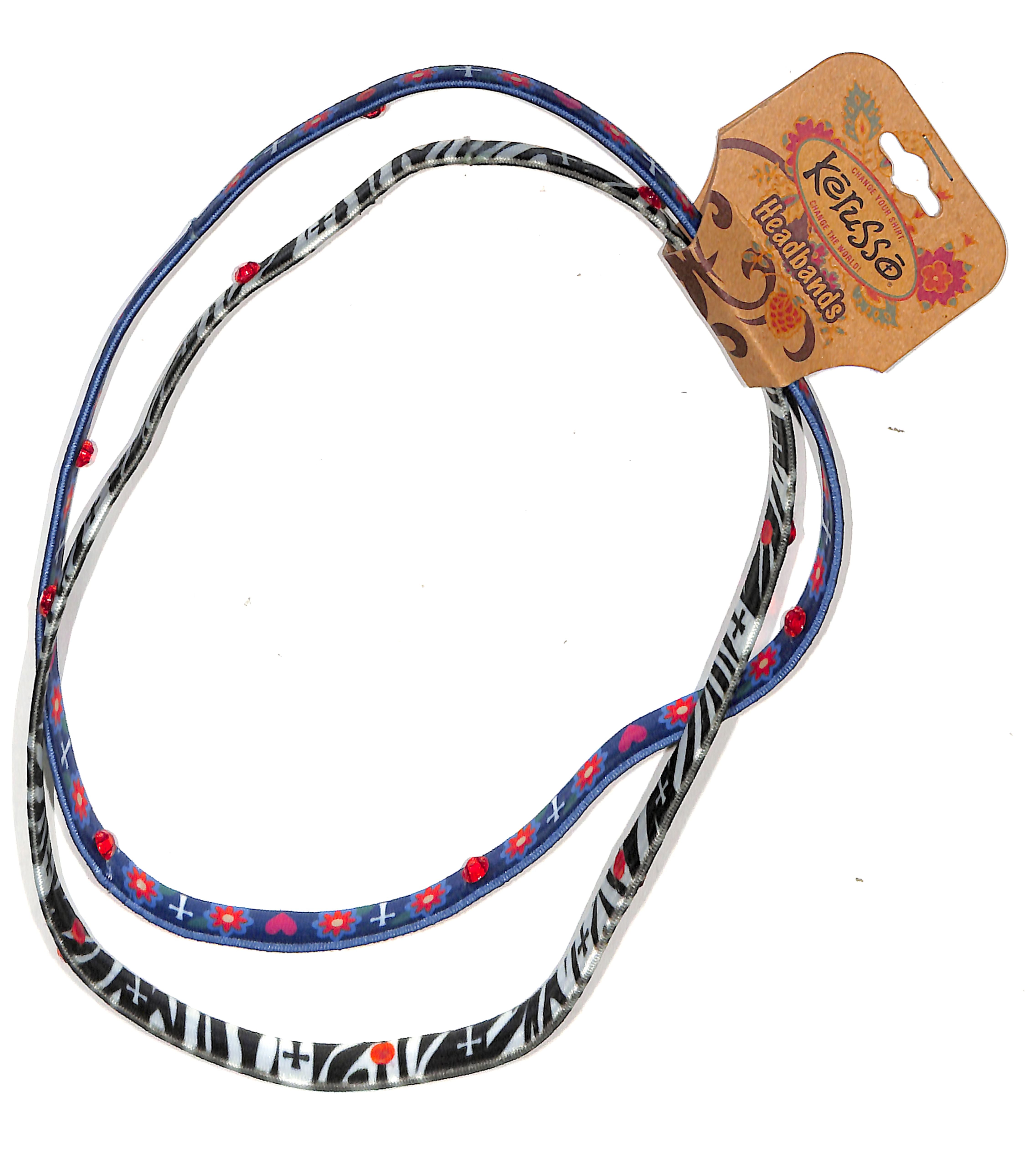 Stretch Headbands: Zebra & Crosses (2 Pack)