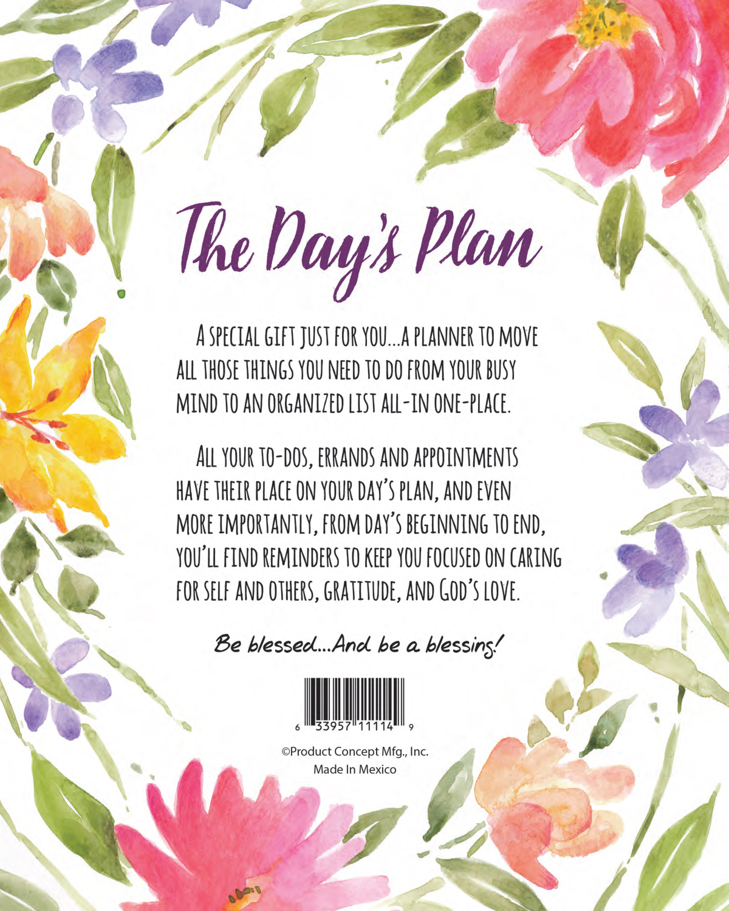Undated Diary/Planner: The Day's Plan: Tasks, To-Do's, & Time With God