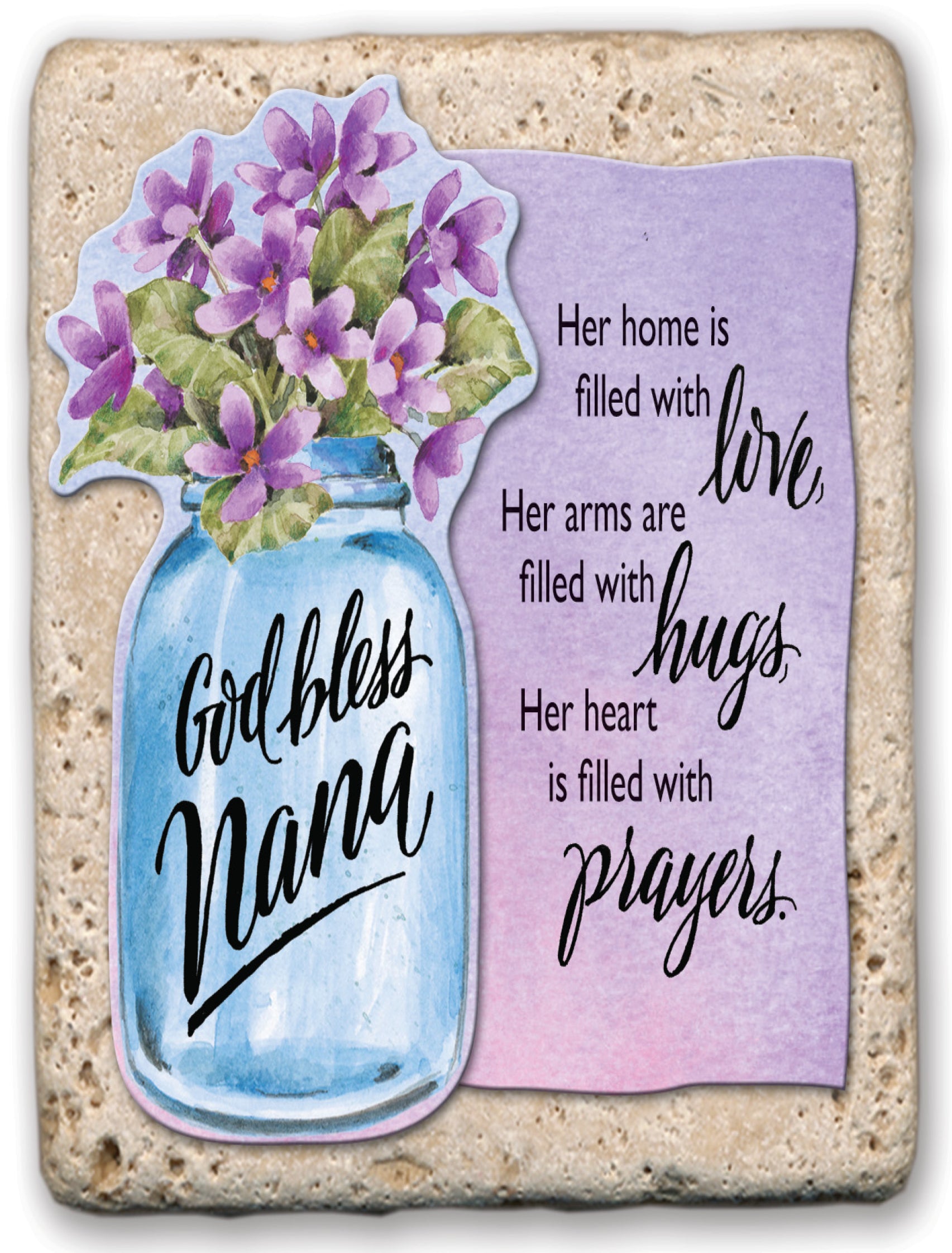 Sentiment Tile: God Bless Nana (Ceramic)