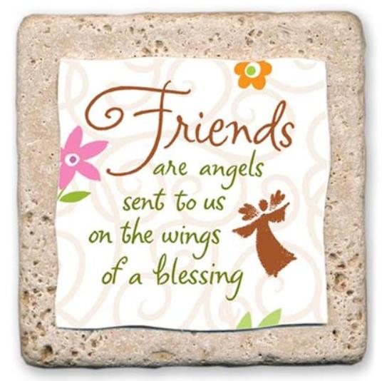 Sentiment Tile: Friends/Angels (Ceramic)