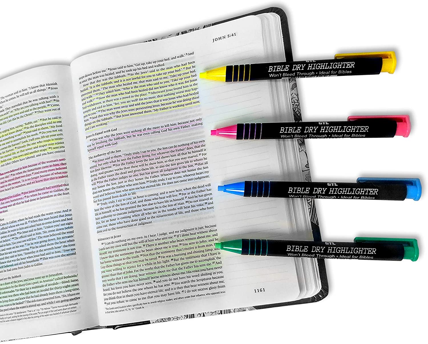 Bible Highlighting Kit: Dry Pencils 4 Colours Yellow Blue Pink & Green