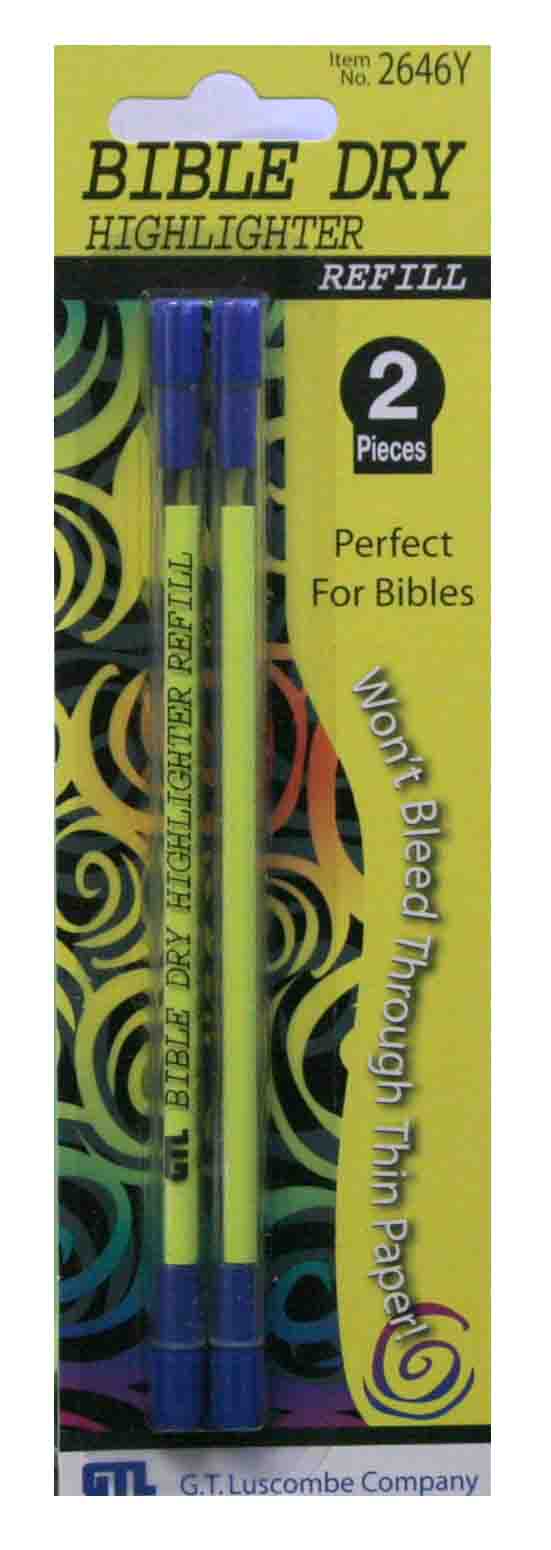 Dry Highlighter Refills 2 Pack Yellow