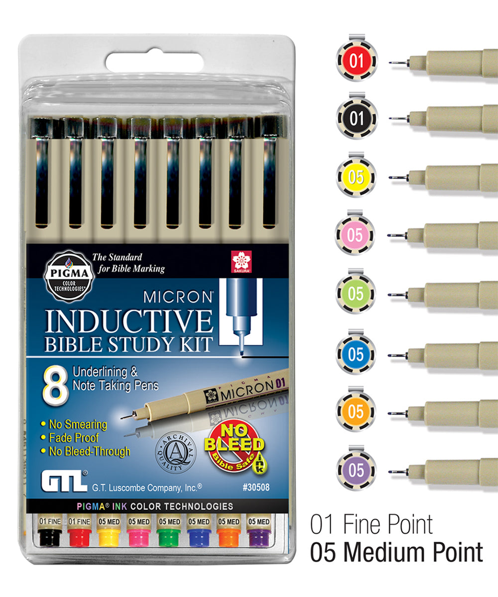 Pigma Micron Set of 8 Inductive Bible Study Kit: Bible Marking Guide