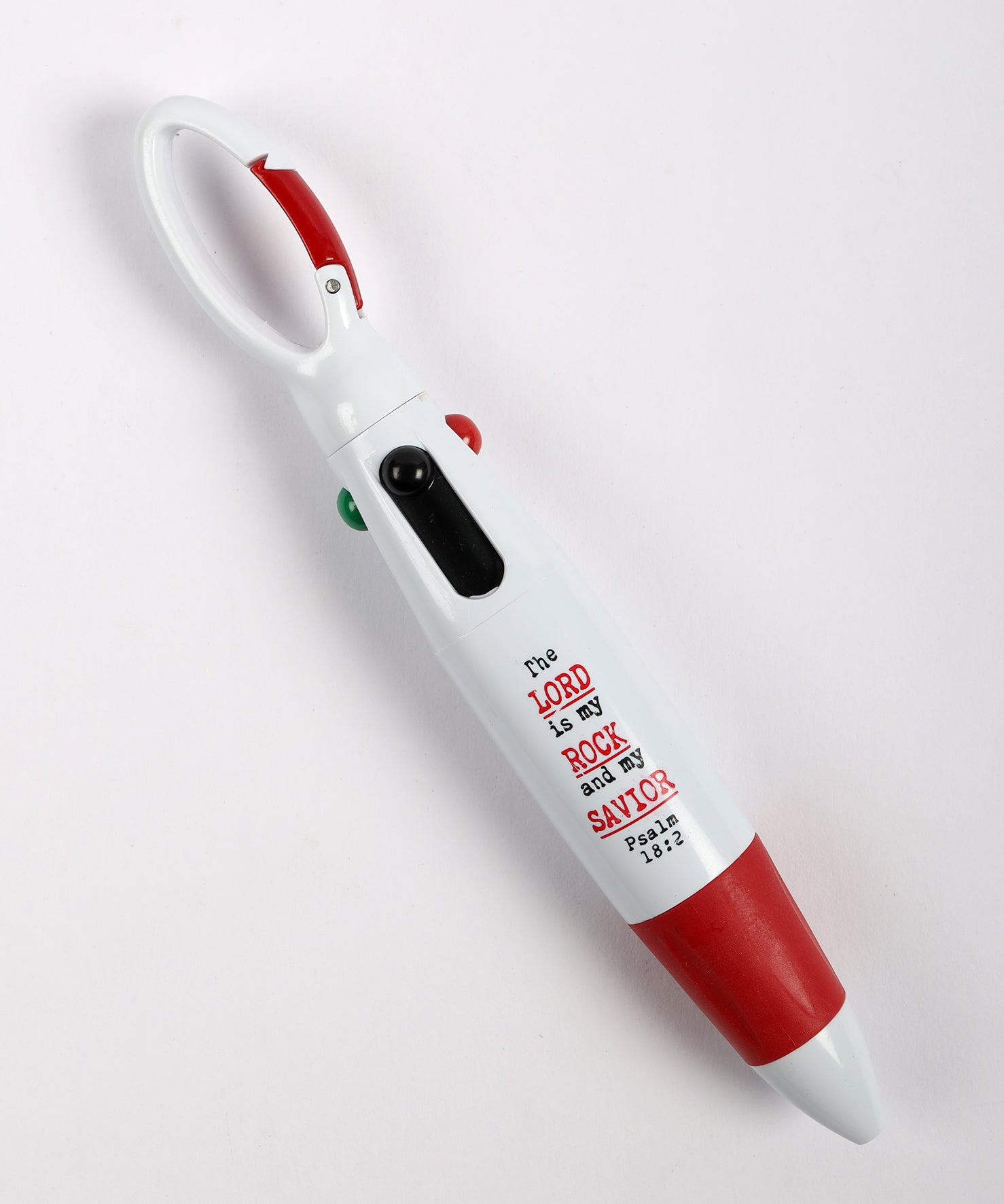 4 Colors in One Pen With Convenient Carabiner, Psalm 18: 2