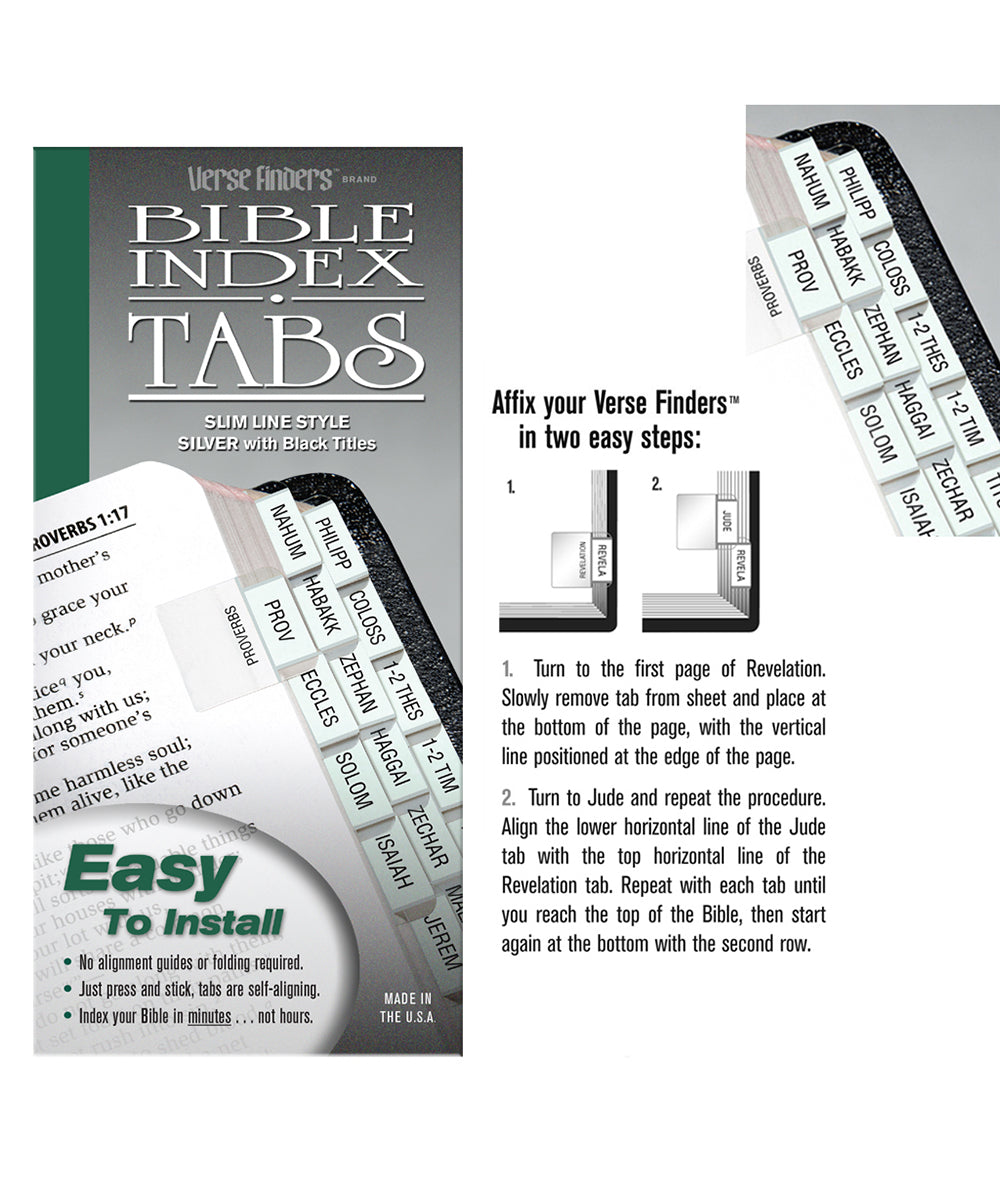 Bible Tabs Verse Finders Silver (Slim Line)