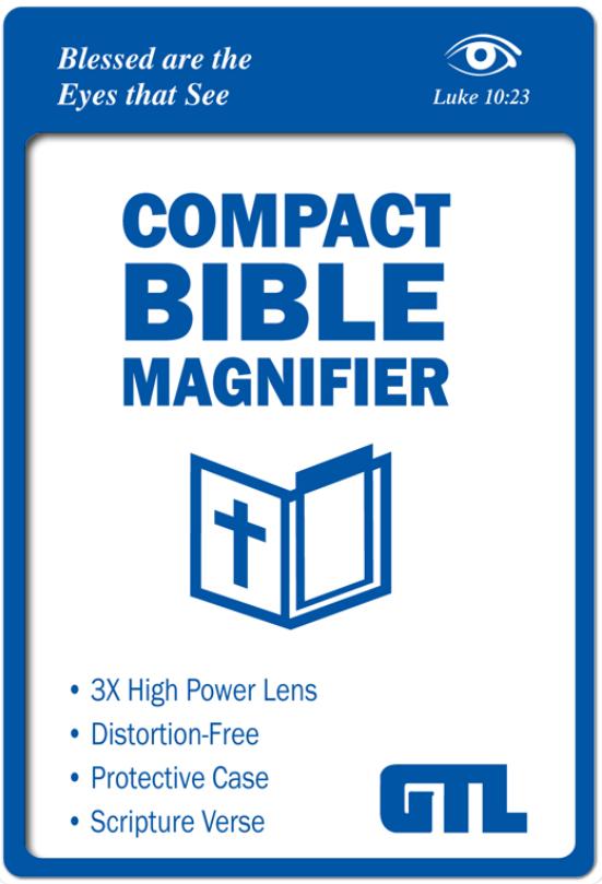 Compact Bible Magnifier: Luke 10:23 Scripture Imprint, Vinyl Sleeve