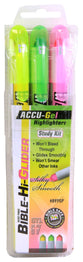 Accu-Gel Bible Hi Glider 3 Piece Study Kit: Yellow Green & Pink