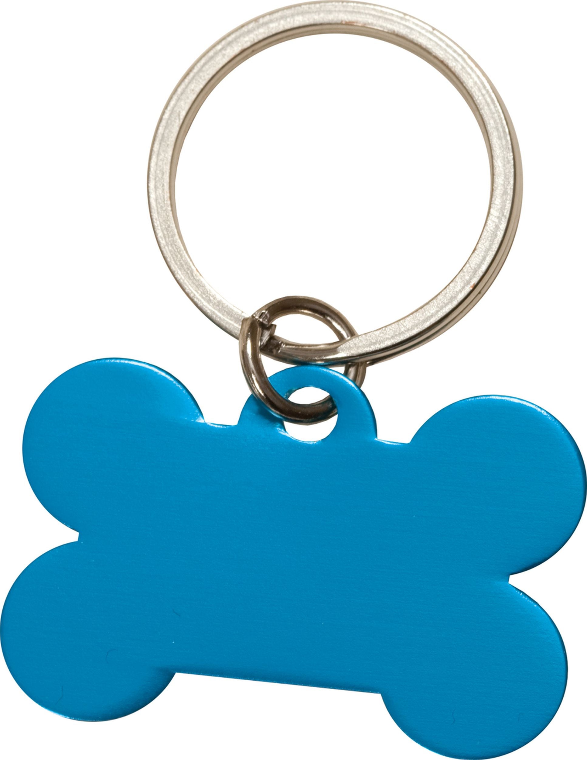 Keyring: Dog Bone, Blue Anodized Aluminium