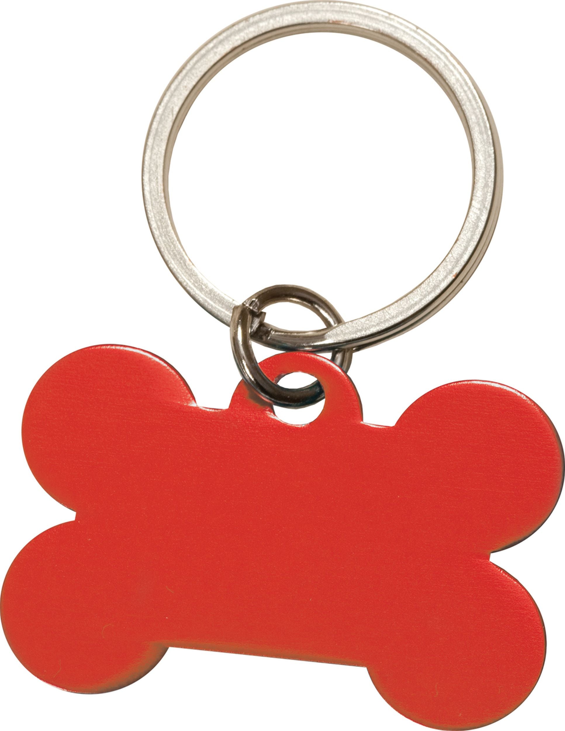 Keyring: Dog Bone, Red Anodized Aluminium