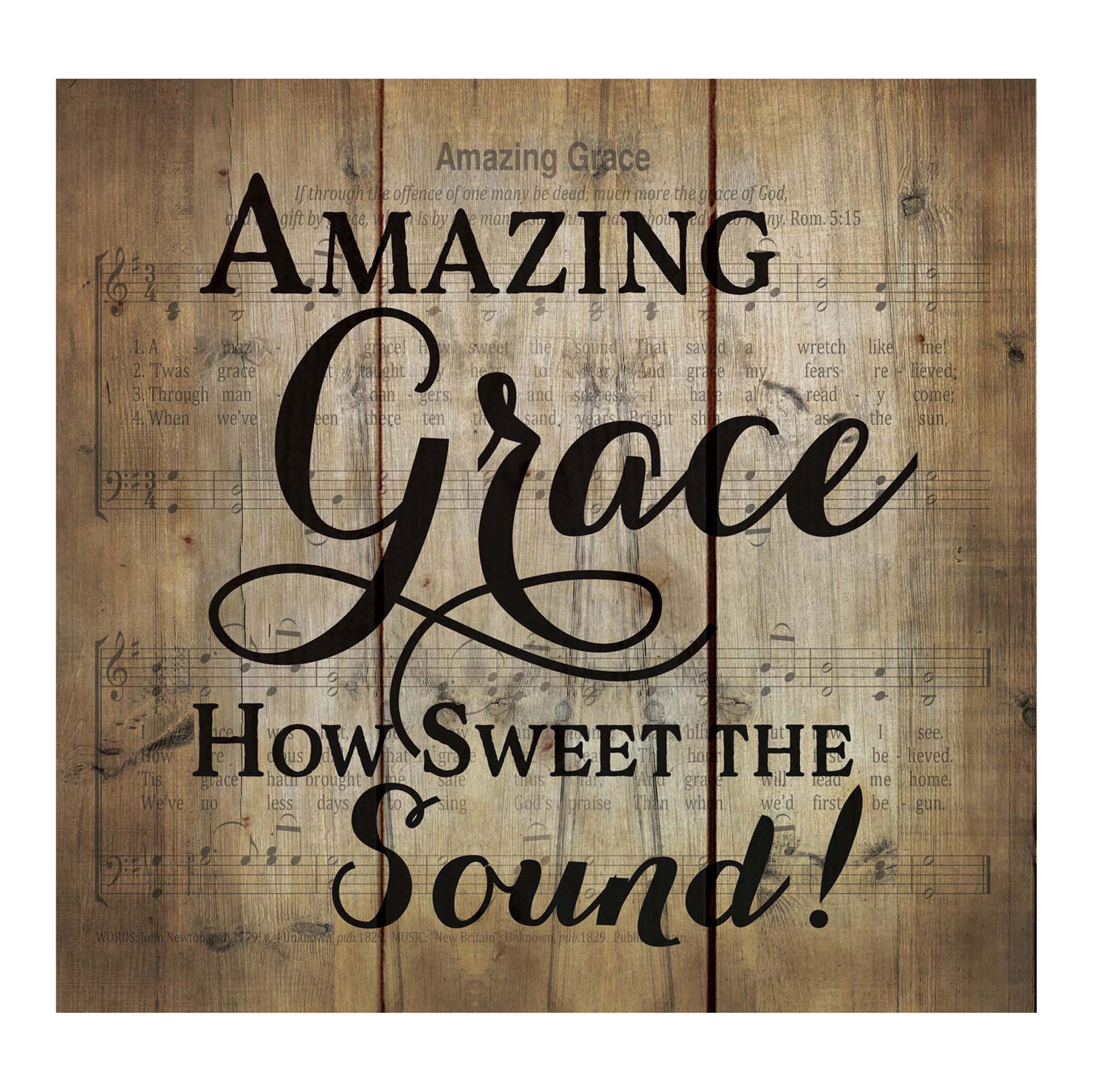 Wall Art: Amazing Grace (Pine Wood)