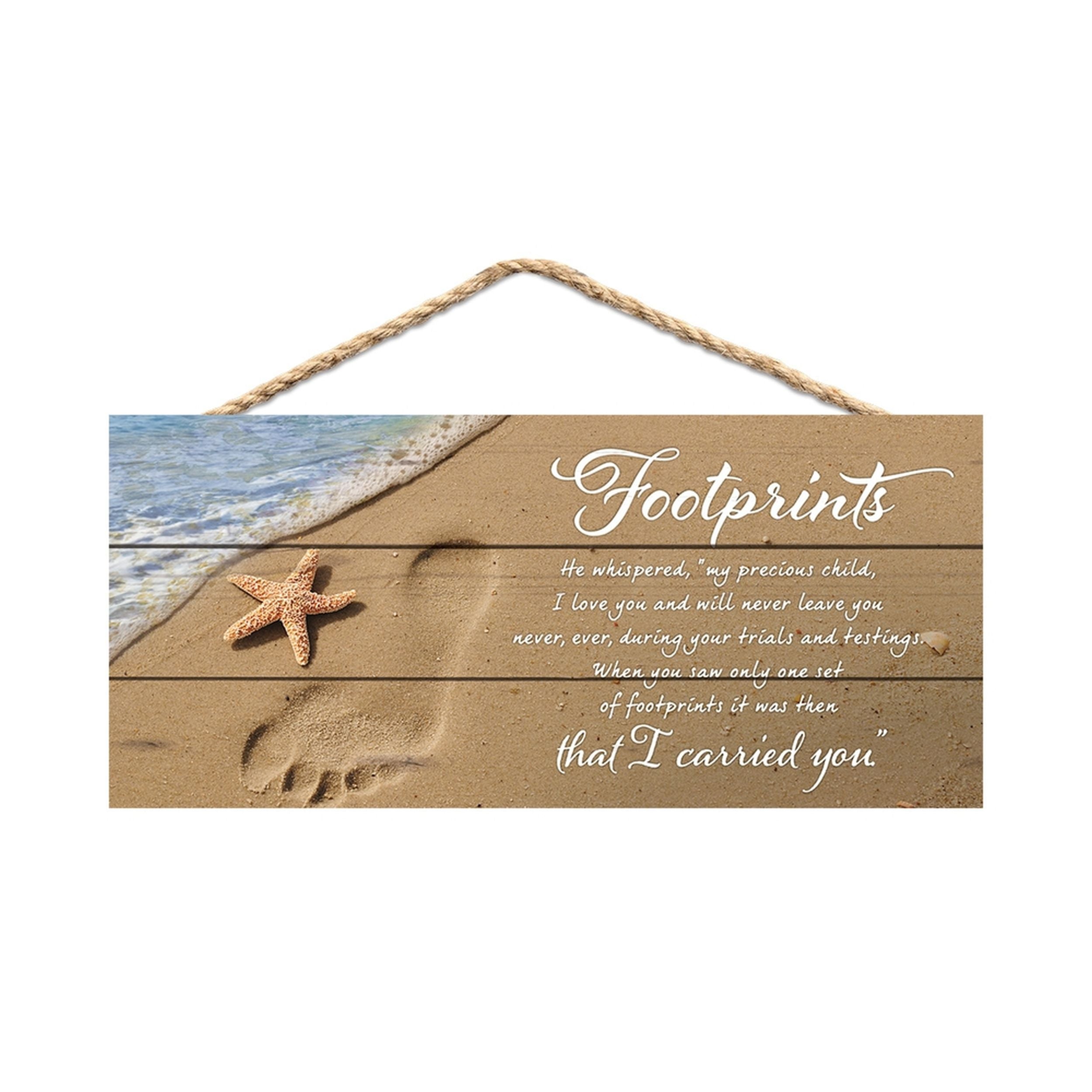 String Sign: Footprints, Beach (Pine)