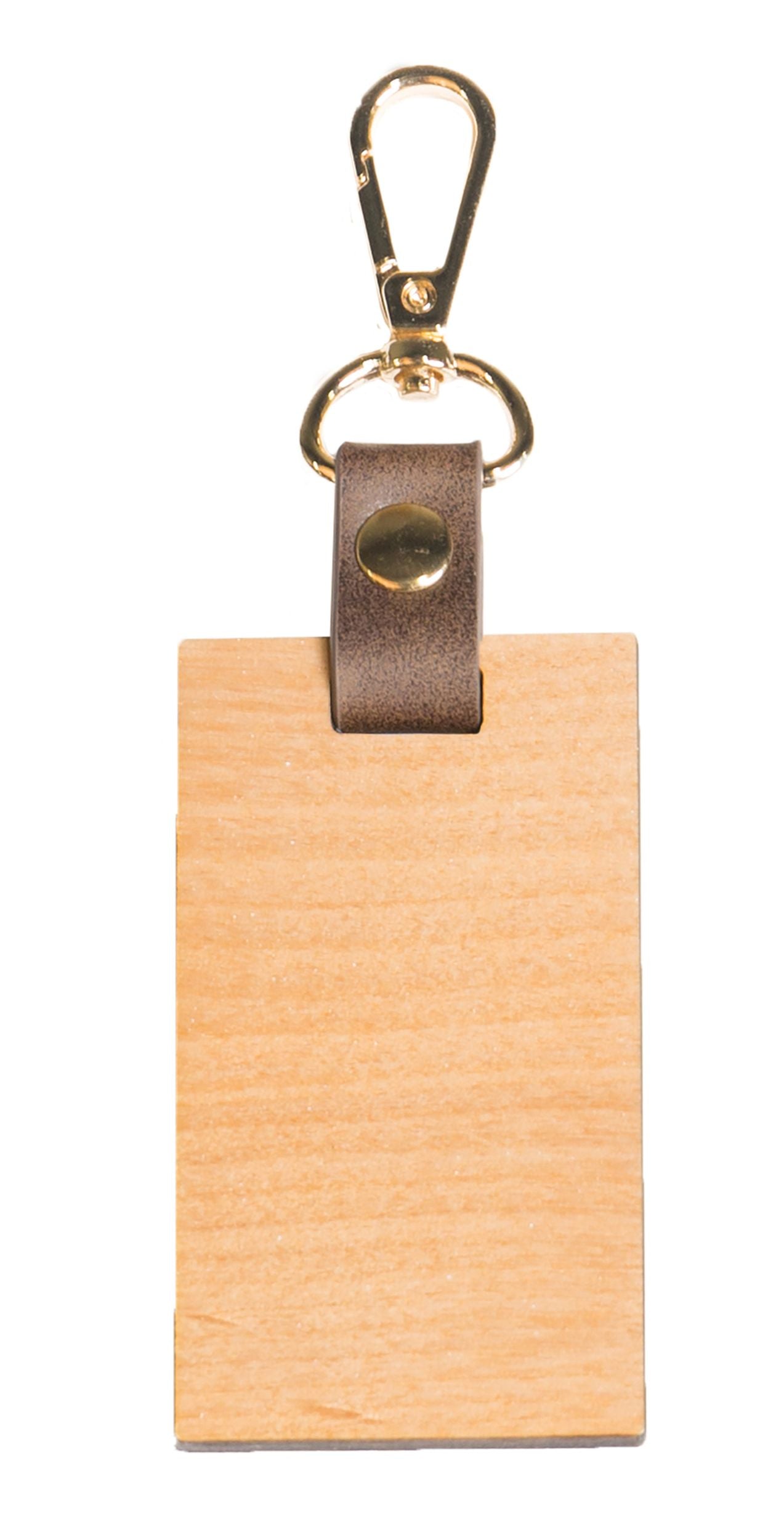 Luggage Tag: Alder Wood and Faux Leather