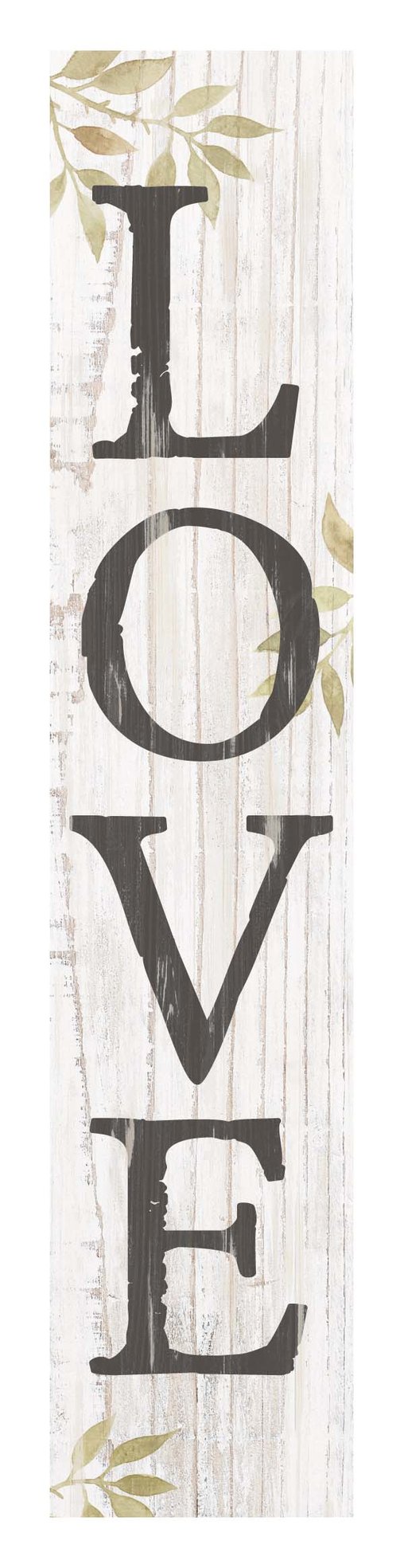 Tabletop Decor: Love, White Washed Leaves