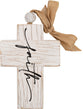 Cross: Faith, Bead and Ribbon For Hanging (Fir, Embossed Elm)