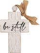 Cross: Be Still, Bead and Ribbon For Hanging (Fir, Embossed Elm)