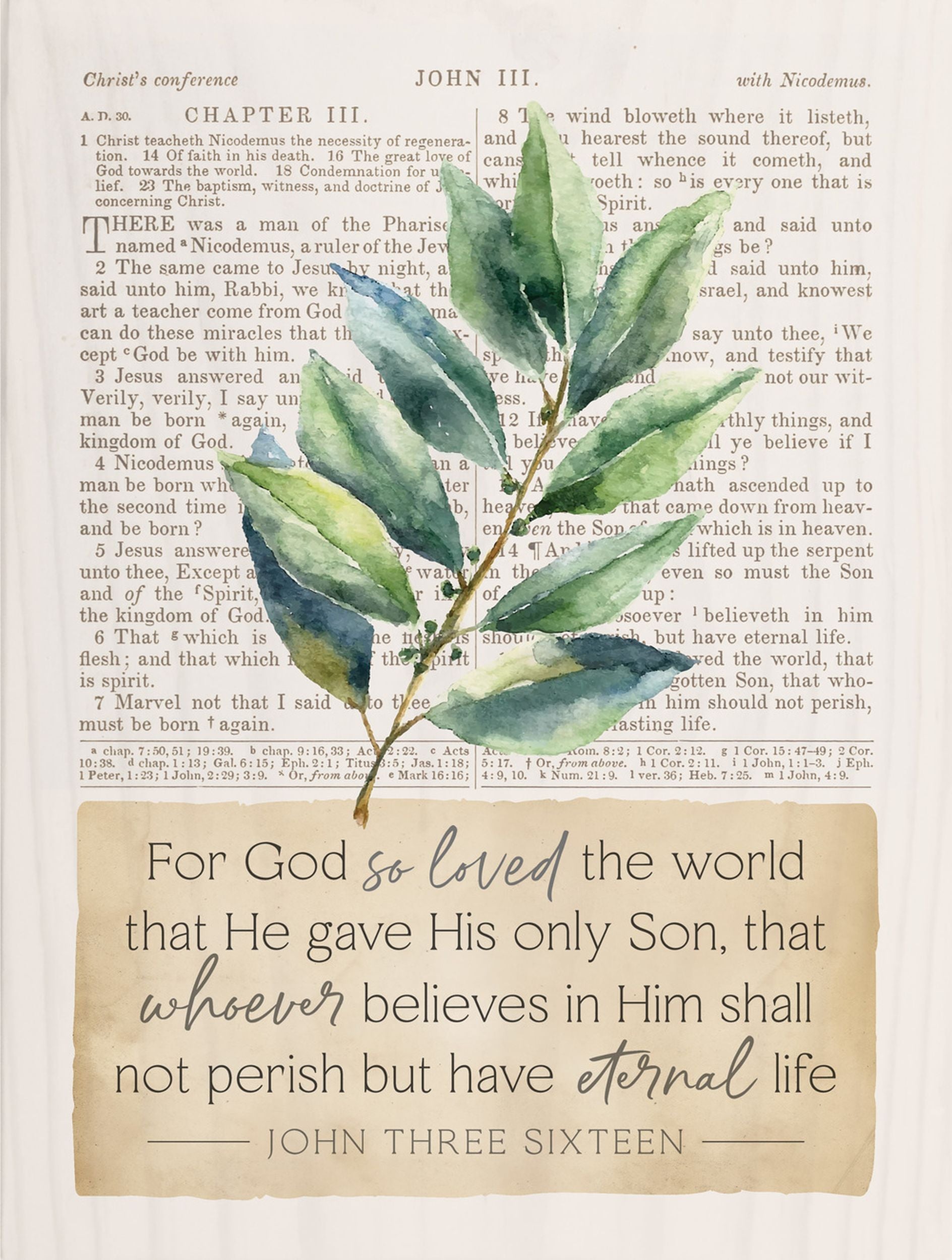 Tabletop Decor : For God So Loved the World (John 3:16) (Pine) (Vintage Praise Series)