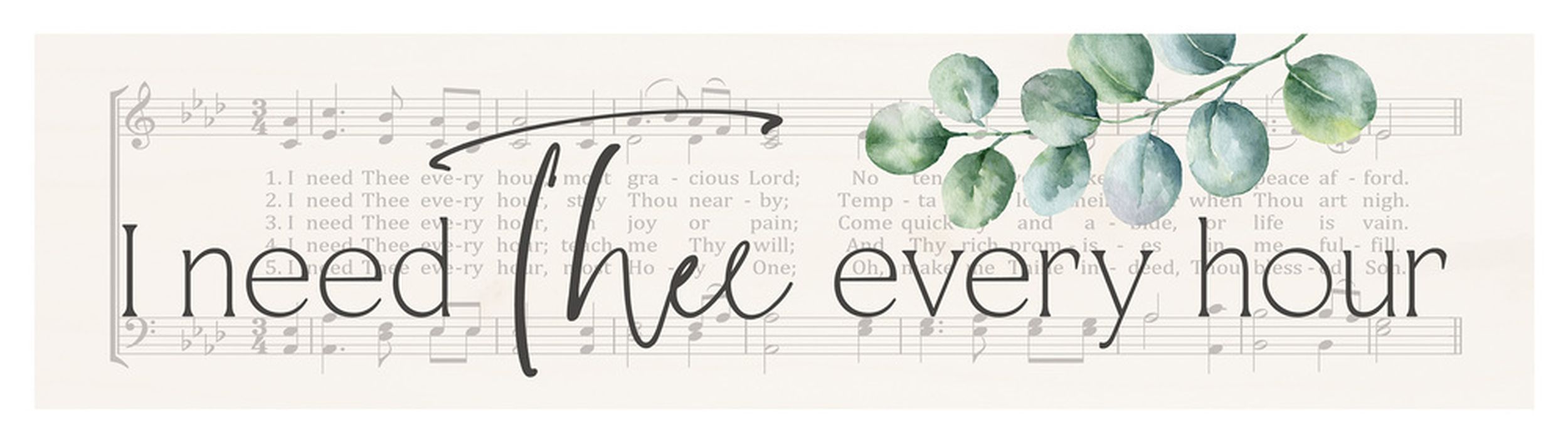 Tabletop Decor : I Need Thee Every Hour (Pine) (Vintage Praise Series)