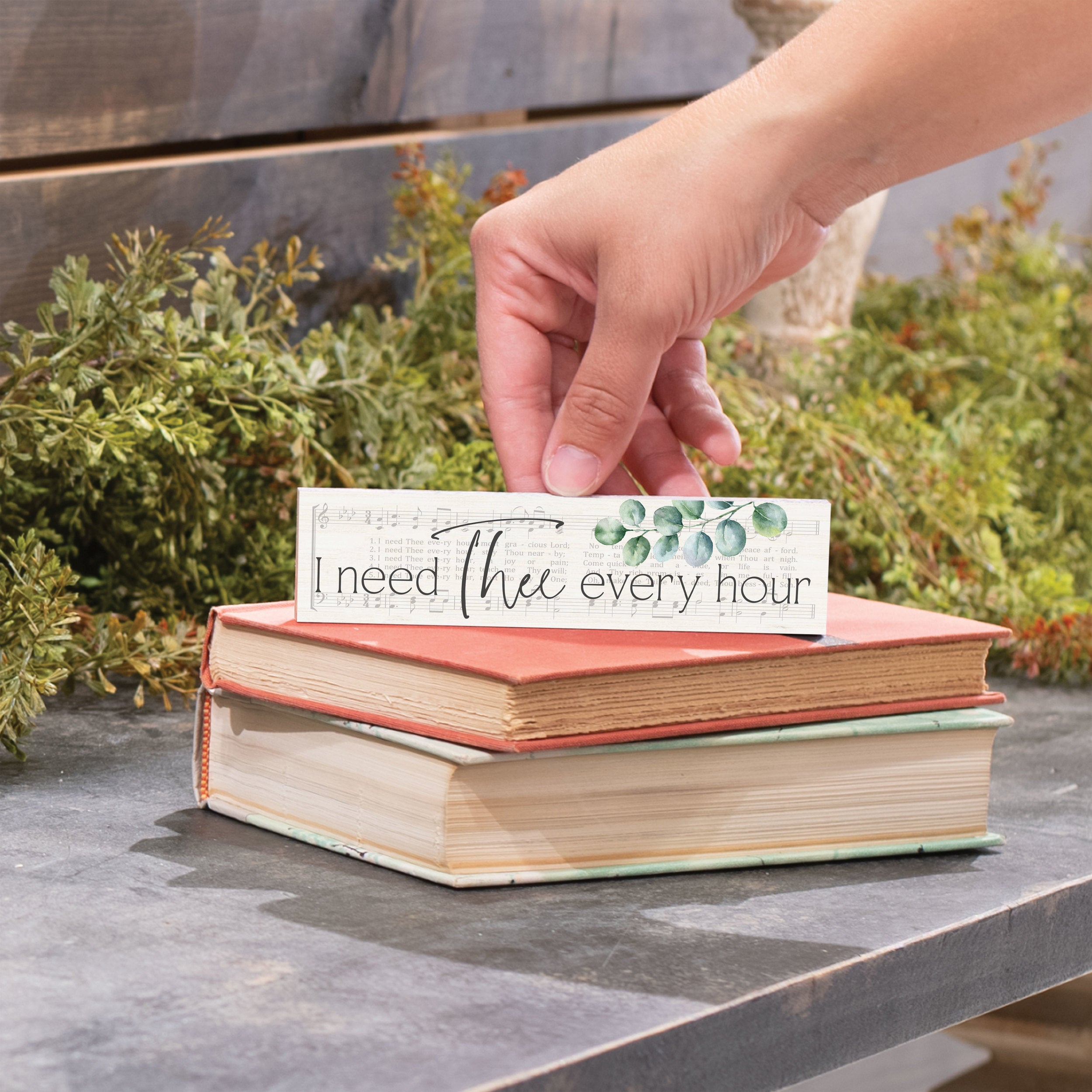 Tabletop Decor : I Need Thee Every Hour (Pine) (Vintage Praise Series)