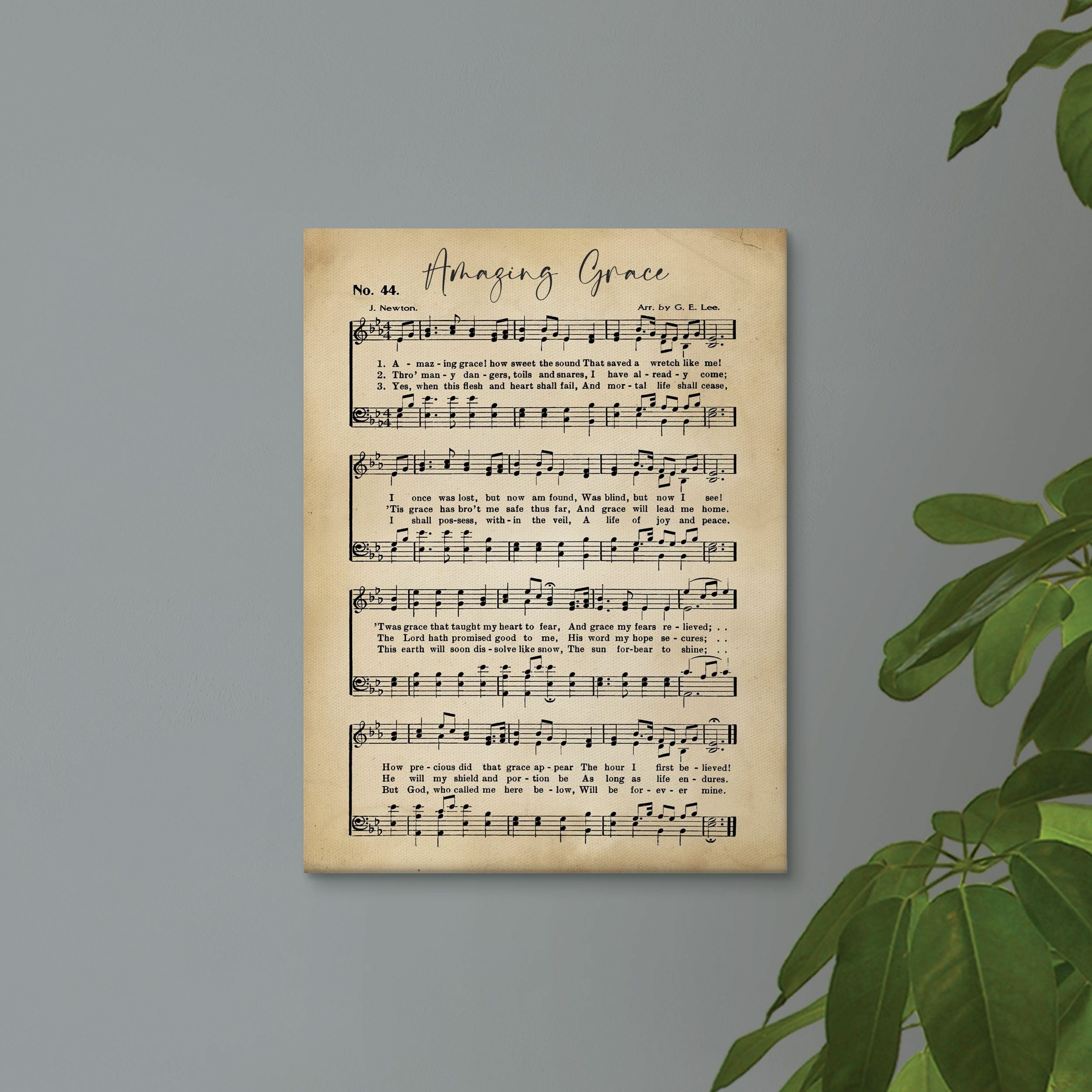 Wall Art: Amazing Grace, Sheet Music (Canvas/MDF Wood)