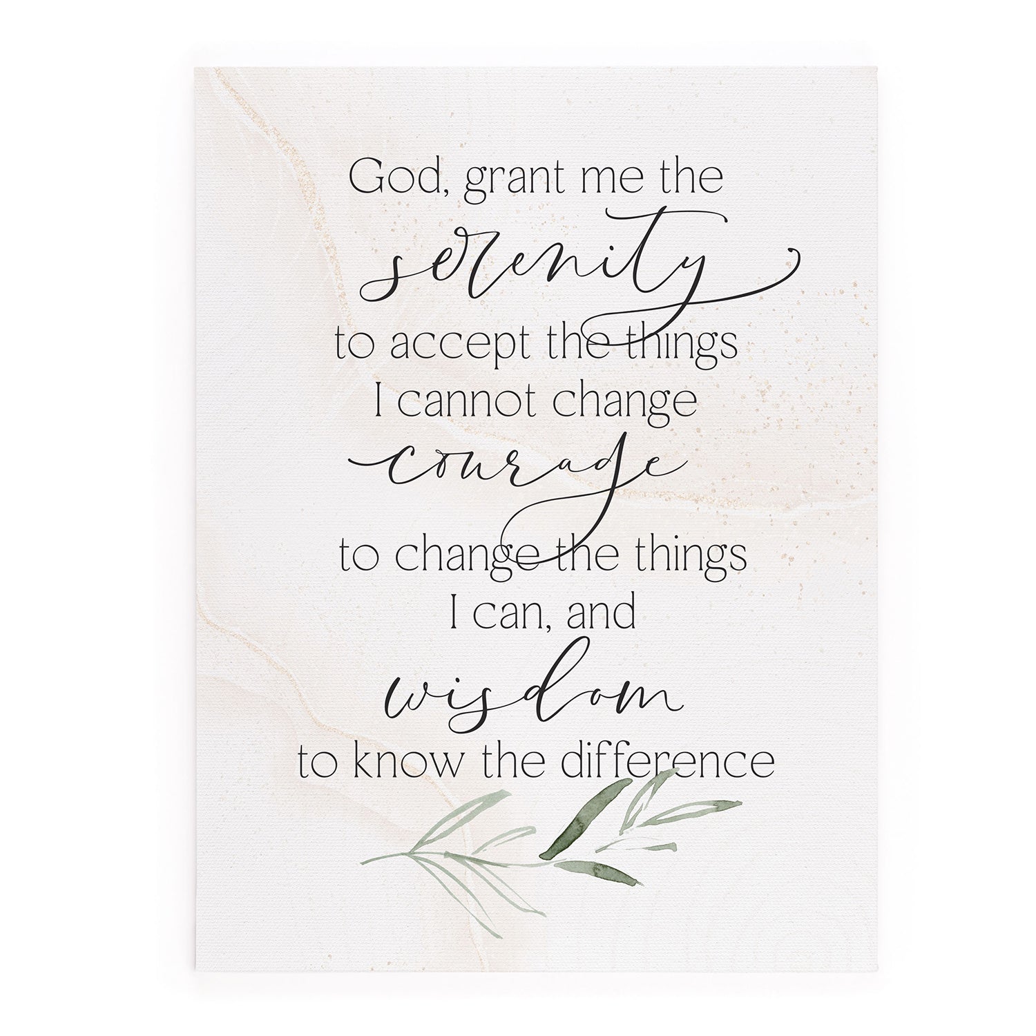 Wall Art: God Grant Me (Canvas/MDF Wood) White