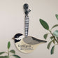 Hanging Bird Shaped Sign, Pine With Ribbon: Count Your Blessings, Black/White/Grey