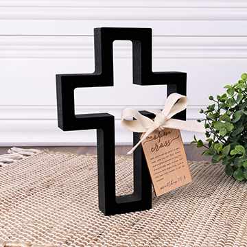 Cross: Open, Black (MDF Wood)