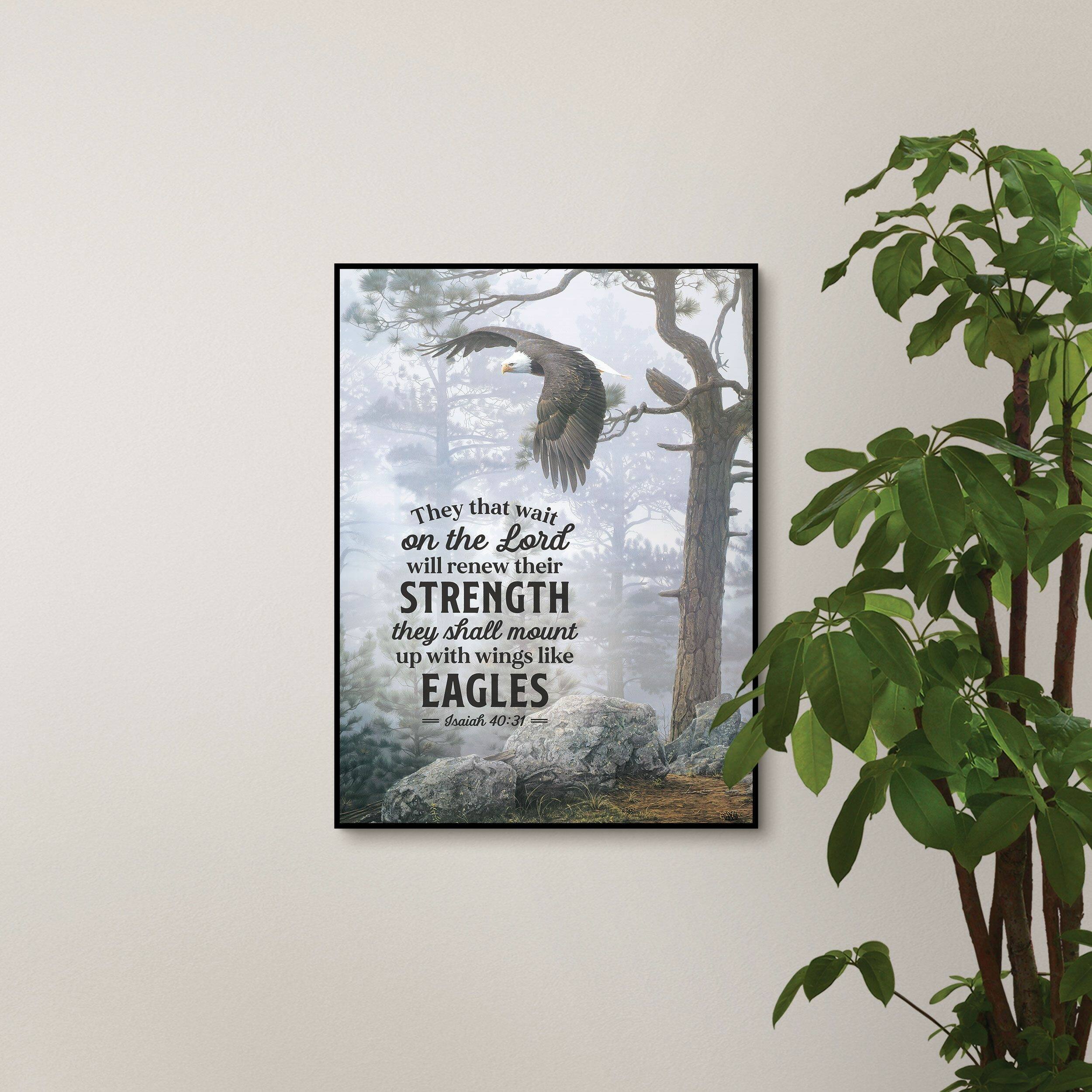 Wall Art, Mdf: They That Wait, Isaiah 40:31, Milled Hanger Hole