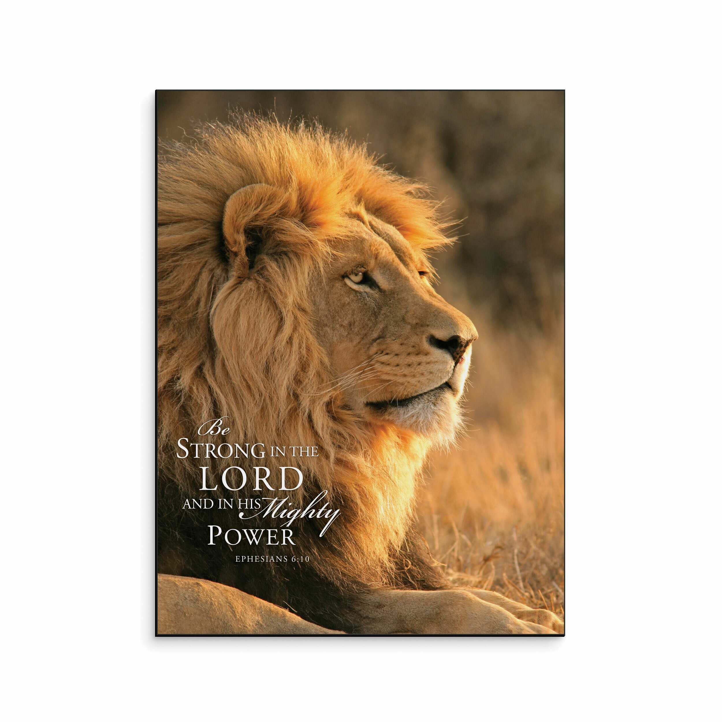 Wall Art, Mdf: Be Strong in the Lord and in His Mighty Power, Ephesians 6:10, Milled Hanger Hole
