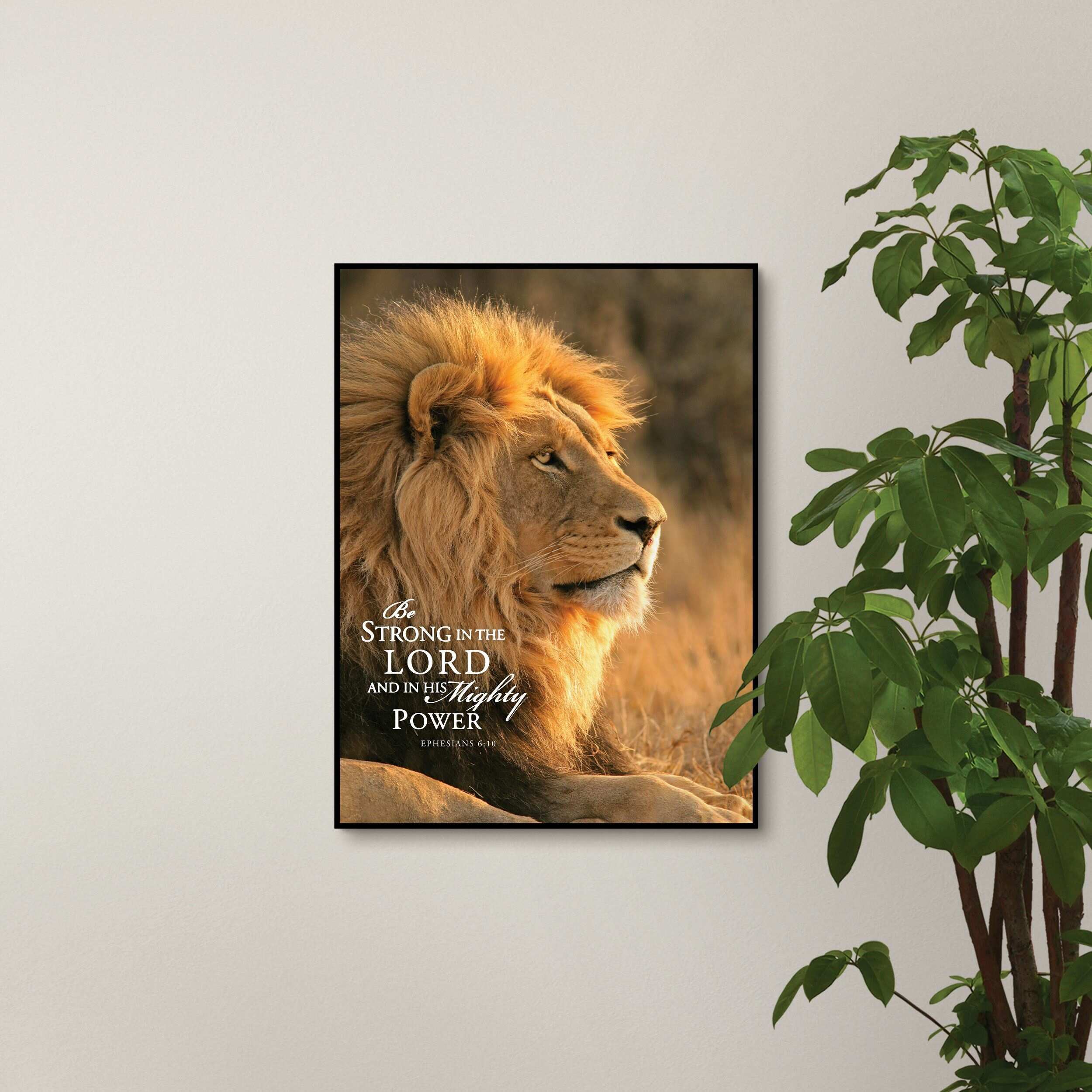Wall Art, Mdf: Be Strong in the Lord and in His Mighty Power, Ephesians 6:10, Milled Hanger Hole