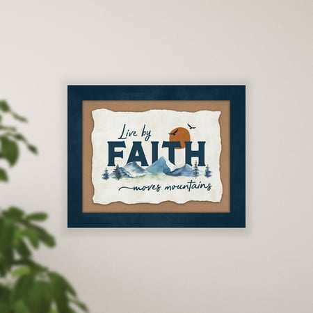 Framed Wall Art: Live By Faith (MDF Wood)