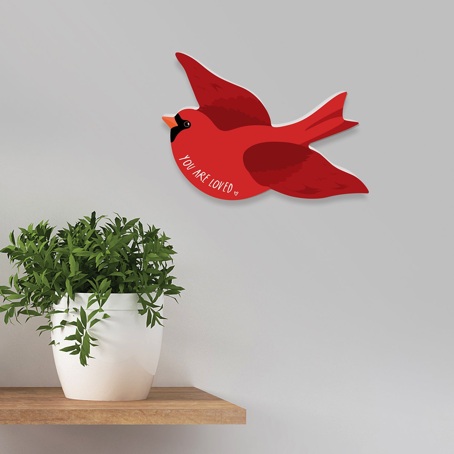 Bird: You Are Loved. Red (MDF)