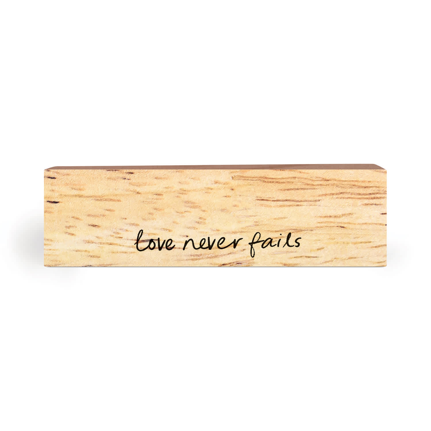 Tabletop Décor: Love Never Fails (Pine)