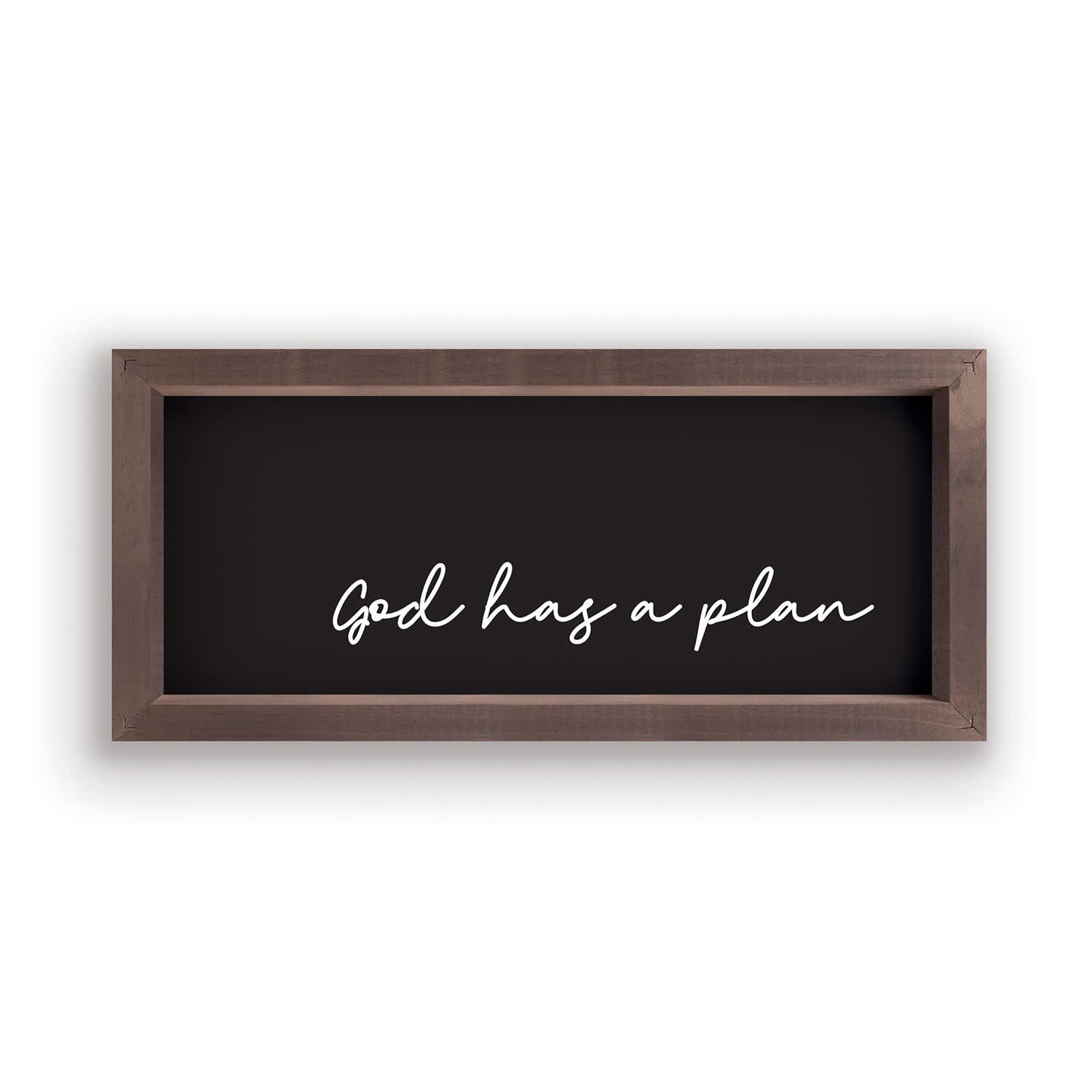 Framed Wall Art: God Has A Plan, Black (Pine/HDF)
